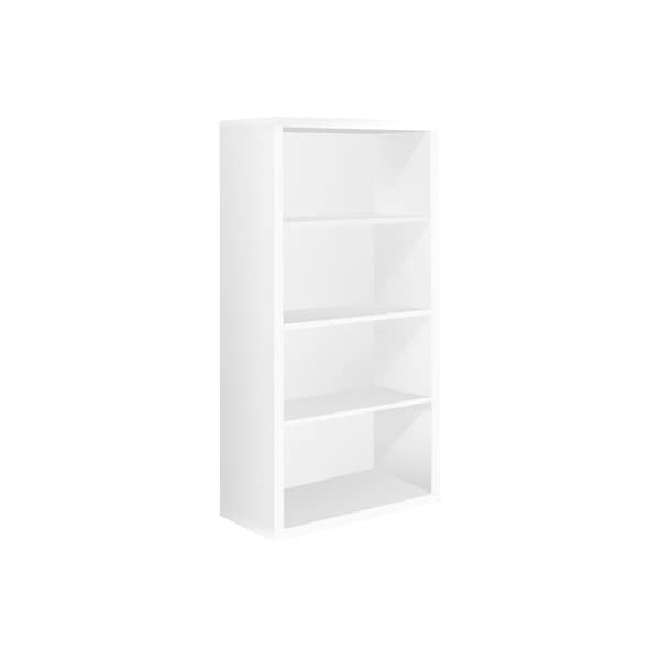 Bookshelf, Bookcase, Etagere, 5 Tier, 48"H, Office, Bedroom, Laminate, White, Contemporary, Modern